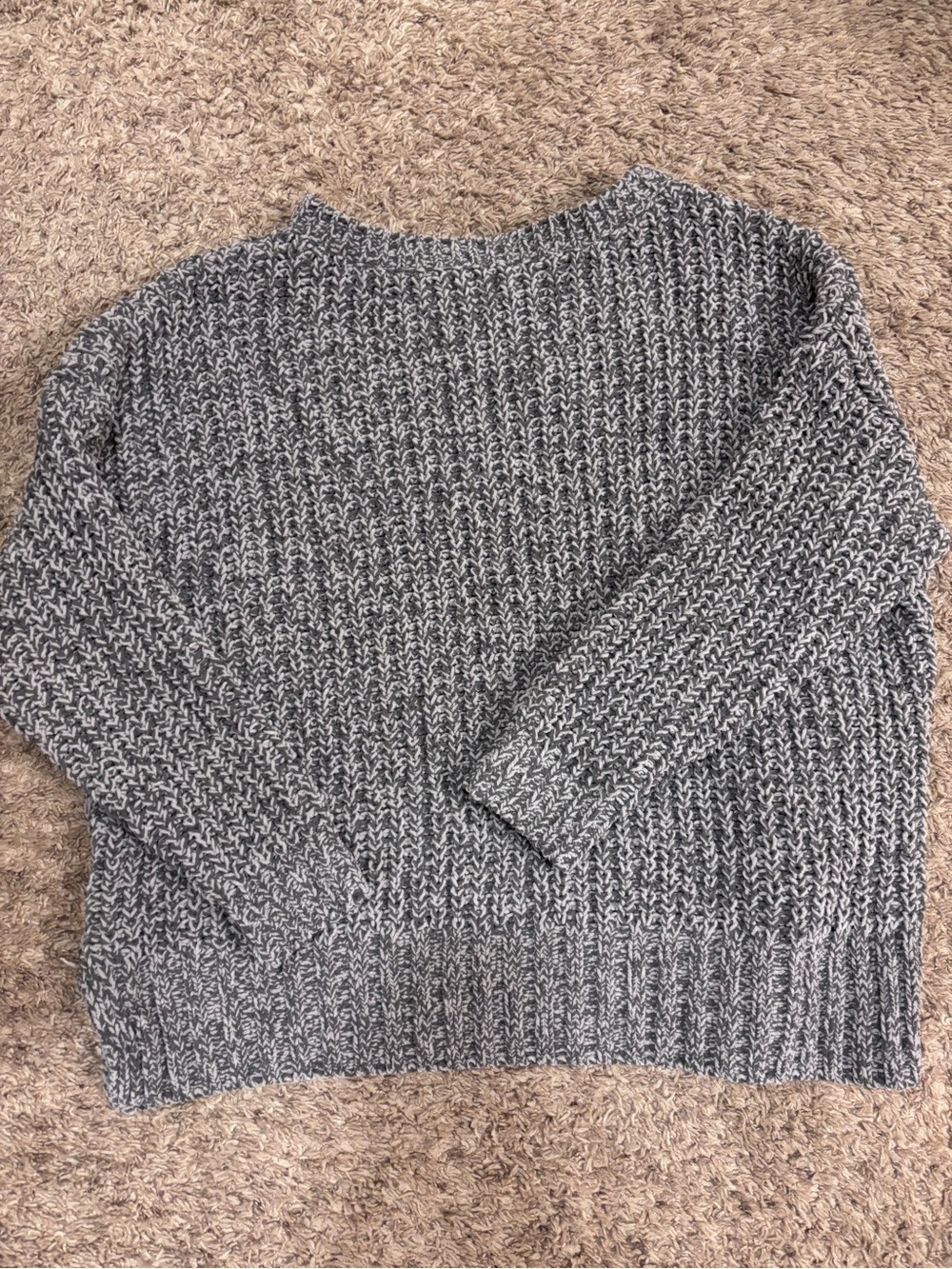 American Eagle Outfitters Gray Marled Crewneck Sweater